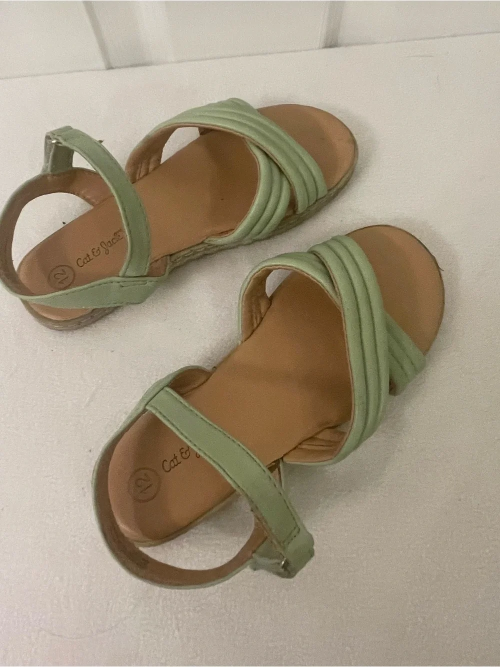 Cat & Jack Mint Green Girls' Strappy Sandals